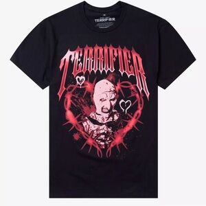 Black Graphic T-Shirt with Red Design